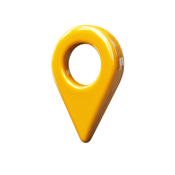 3D Render of a Glossy Yellow Location Pin Icon Digital Map Pointer Navigation Symbol png