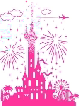 Fairytale pink children castle vector