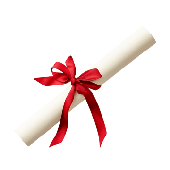 Graduation Scroll with Elegant Red Ribbon png