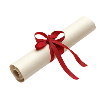 Classic Diploma Scroll Tied with Ribbon png