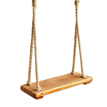 Nostalgic Wooden Swing for Backyard Fun png