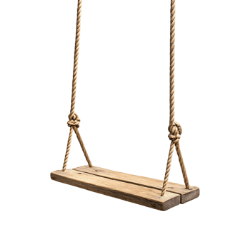 Isolated Wooden Swing on a Dark Background png