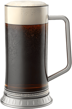 Craft beer in tall transparent pint glass. . png