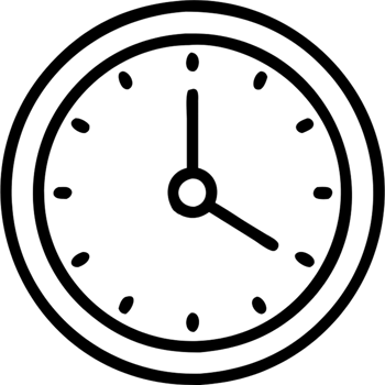 Wall clock in outline icon style, homes and Residences theme. png