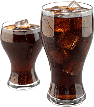 Tasty Chilled Cola Beverage Ice Cold Soda Refreshing Softdrink Glass. . png