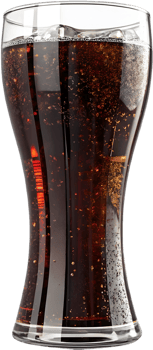 Glass of Chilled Cola Soda Beverage Refreshing Bubbly Drink. . png