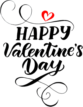 Romantic Happy Valentines Day elegant cursive design . png