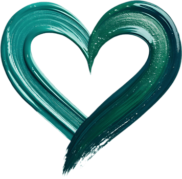 Acrylic design of heart-shaped curve with expressive and elegant brushstrokes. . png