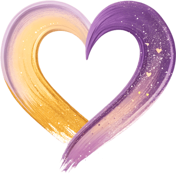 Elegant heart-shaped curve with expressive acrylic brush strokes art design. . png