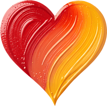 Acrylic heart-shaped curve with expressive and elegant brushstroke design. . png
