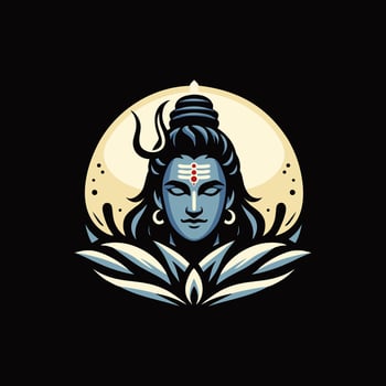 Lord shiv shiva logo mascot design art illustration vector