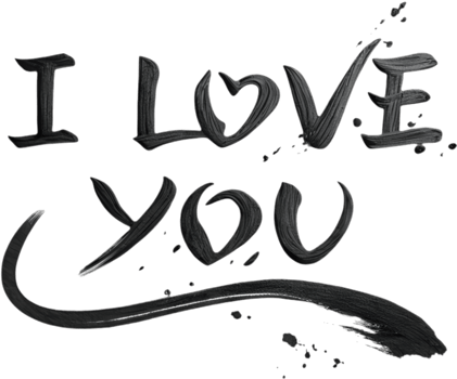Elegant handwritten I love you message, . png