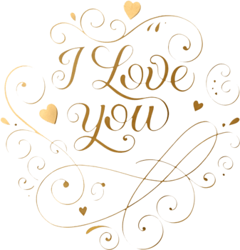 I love you romantic message in cursive, . png