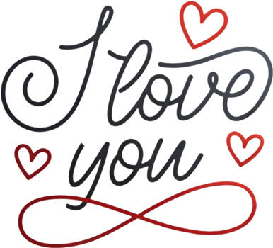 Passionate I love you cursive message, . png