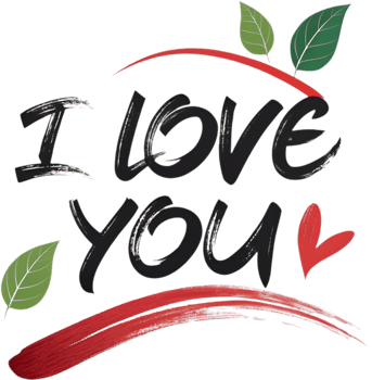 Romantic cursive I love you design, . png