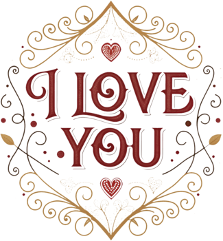 Fancy I love you handwriting script, . png