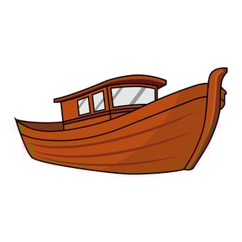 wooden boat fishing illustration logo image t shirt vector