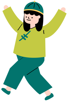 Girl raises her hands png