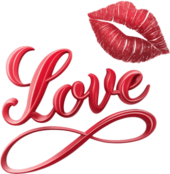 Decorative Romantic Love Typography in Elegant Cursive Art. . png
