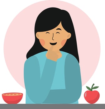Person Eating Illustration with Flat Design vector