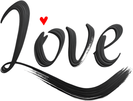 Beautiful Cursive Calligraphy Love Art for Romantic Design. . png