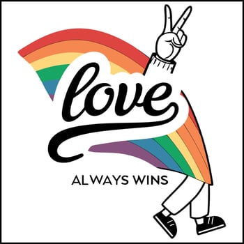 Pride T-Shirt - Rainbow -Love Always Wins- Graphic Tee vector