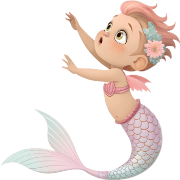 Cute mermaid character for creative underwater and ocean designs. . png