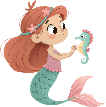 Adorable mermaid character clipart for fantasy design artwork. . png