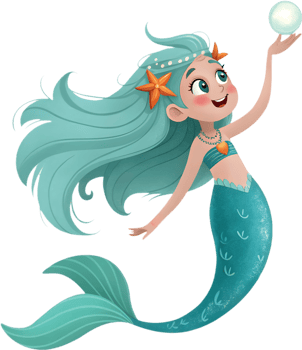 Underwater mermaid clipart for creative and fairytale projects. . png
