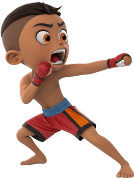 Fighter Clipart for Martial Arts Action, Muay Thai Style, . png