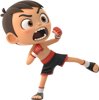 Muay Thai Fighter in Action-Packed Clipart for Art, . png