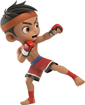 Dynamic Muay Thai Fighter Artwork for Martial Arts, . png