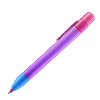 Colorful Ink Pen on Transparent Background png