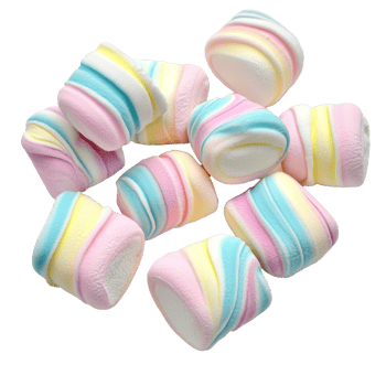 Colorful marshmallows arranged on a transparent background, perfect for snacking or decorating desserts, marshmallows candy on transparent background png