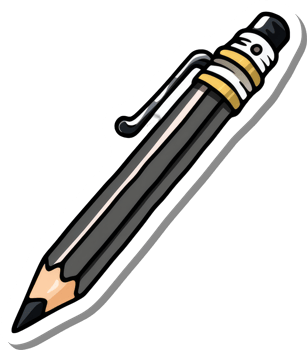 A stylized graphite pencil sticker design illustration png