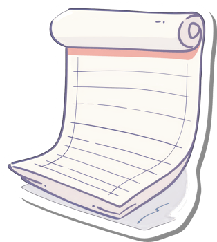 A Rolled Up Blank Notepad Ready For Notes png