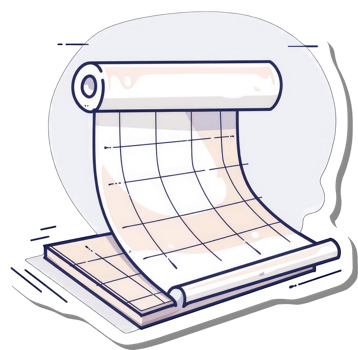 Rolled Gridded Material on a Flat Surface png