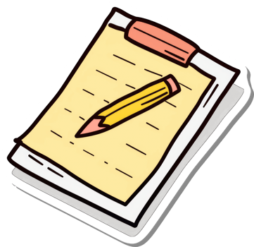 Yellow Notepad with Pencil Ready for Notes png