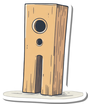 Wooden Block Letter A with Holes Design png