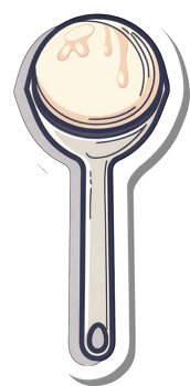 Cooking utensil with creamy mixture inside png