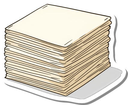 A Stack of Square Paper Sheets Ready For Use png