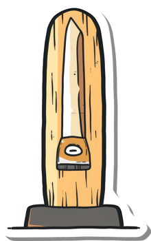 Wooden Knife Holder with a Small Knife Inside png