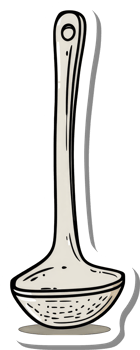A drawing of a kitchen ladle utensil png