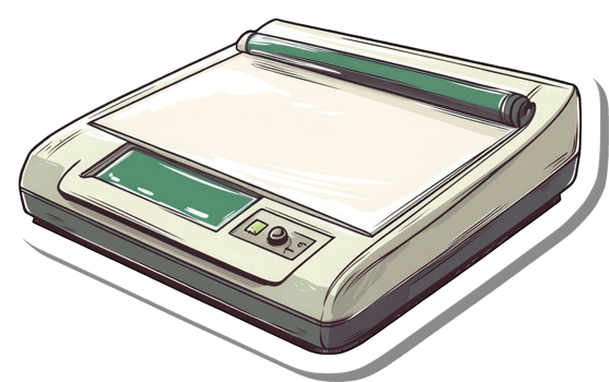 Vintage Roller Printing Machine Illustration Design png