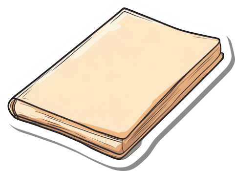 A Tan Book Lies on a White Background png