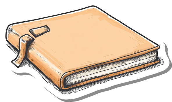 A Tan Leather Bound Book with a Clasp png