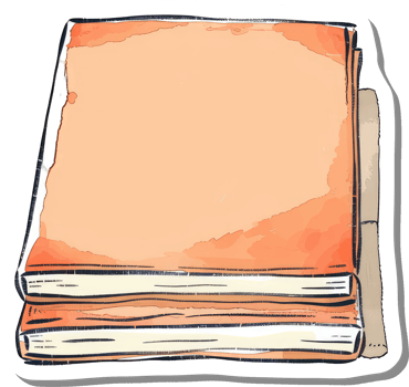 Stacked Vintage Books with Orange Covers png