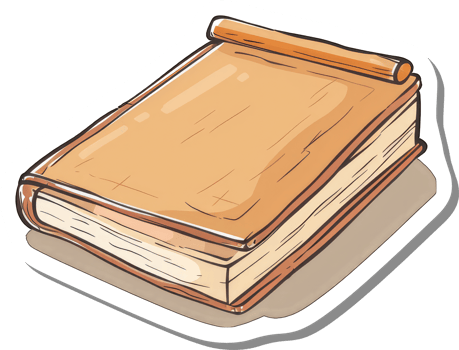 A Vintage Book with Rolled Up Pages Resting on a Surface png