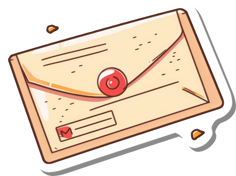 A Sealed Envelope with a Red Wax Stamp Design png