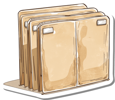 A Stack of Beige Folders Ready for Filing png